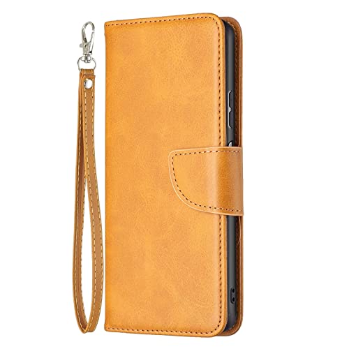 ZTE Blade A71 Étui Protection Rabat Jaune : Housse Portefeuille Antichoc