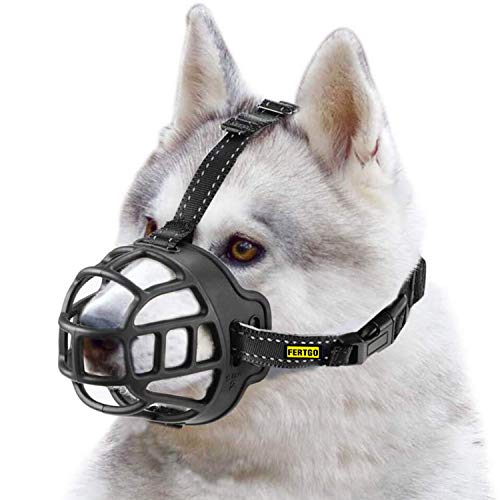 fertgo Soft Breathable Basket Silicone Dog Muzzles for Small, Medium and Large Dogs