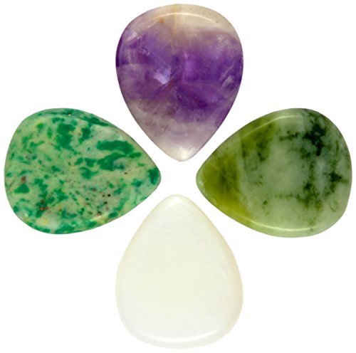 Jewel Tones Mixed Bag of Four Médiators pour Guitare – Lot de 4 - Les Beatles, Paul McCartney, John Lennon, RIngo Starr, George Harrison Jewel Tones Mixed Bag of Four Médiators pour Guitare - Lot de 4