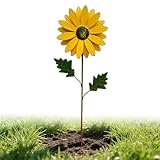 Sonnenblumen Wind Spinner, Metall-Windrad mit Erdspieß for den Garten, Outdoor-Sonnenblumen-Windmühlen, Windspiele Dekorationen, Blumen-Gartenornamente for Garten, Hof und Terrasse