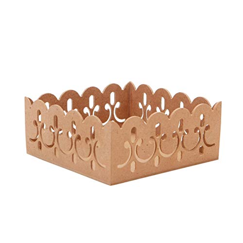 Recopilación de Garigoleado que puedes comprar esta semana. 33 Mylin Base Cuadrada Chica Garigoleada de Madera Para Decorar 6.5cm Alto X 14.5cm Ancho
