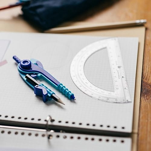 fiskars plastic compass and protractor set math geometry kit for kids 8 school supplies includes pencil color varies
