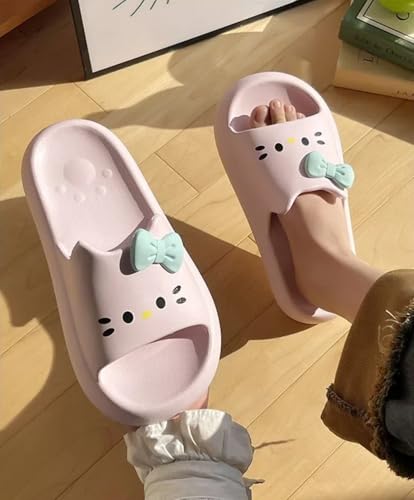 Cat Slippers Soft Sole Bathroom Cute Kitty Slides for Women Girl Men Indoor Outdoor Kawaii Preppy Style2