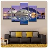 Cuadro Modular Impreso en Lienzo para Pared Ciudad de Las Artes y Las Ciencias España y Valencia Pintura para decoración de salón 30 x 40 30 x 60 30 x 80 cm sin Marco