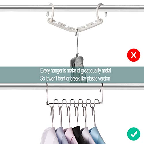 Meetu Magic Cloth Hanger Space Saving Hangers Metal Closet Organizer For Closet Wardrobe Closet Organization Closet System (Pack Of 4) #TOP3