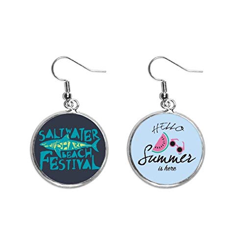 Pendientes de sandía y temática de tiburón para lóbulo