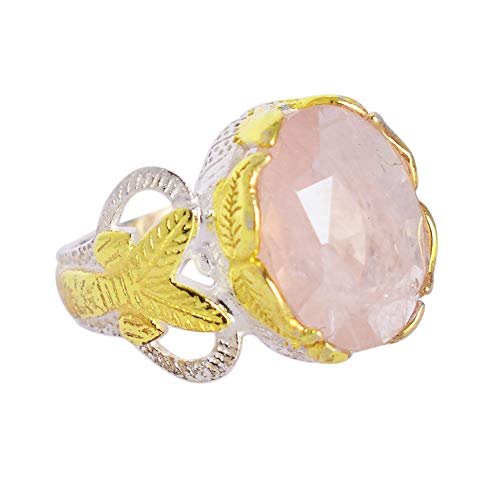 Bague en argent avec pierre quartz rose le cadeau idéal pour femme