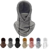 Moon Cozy Hood, Mooncozy Winter Sherpa Hood - Máscara de esquí para mujeres y hombres, capucha súper suave y resistente al viento para cuello, cara y cabeza cálida, Gris-oscuro, talla única