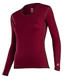 ColdPruf Women's Premium Performance Single Layer Long Sleeve Crew Neck Top, Cranberry, Small