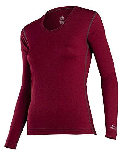 ColdPruf Women's Premium Performance Single Layer Long Sleeve Crew Neck Top, Cranberry, Medium 49AMDCB