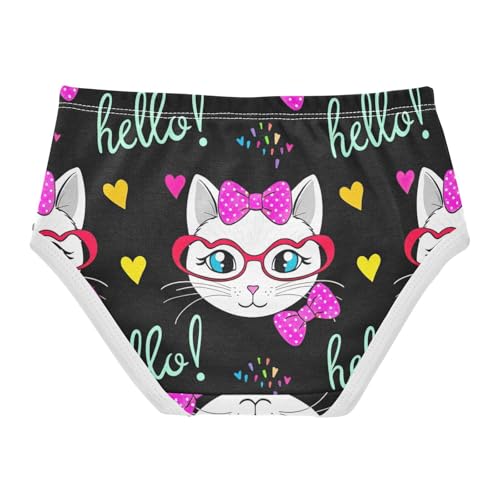 Girls Underwear Toddler 2t Cotton Girl Panties Cute Stylish Undies Kids Briefs Cute Cat Faces Black2