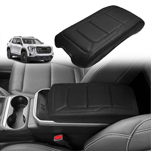 Muslogy Center Console Armrest Cover Fit for GMC Terrain 2025 2026 Accessories Comfort Armrest Pad Console Lid Cushion Vegan Leather Regular Thick