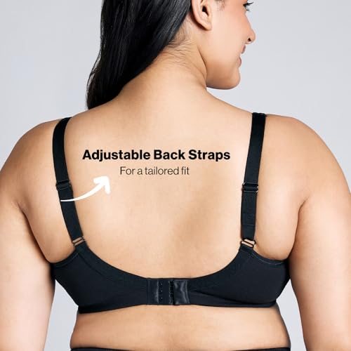 Image of NYKD NYB190 Cotton Non Padded Non Wired Lace Bra Full Coverage Shape Support Wide Straps (Plus