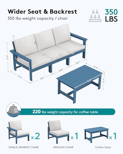 Image of SERWALL HDPE Outdoor Couch with Coffee Table
