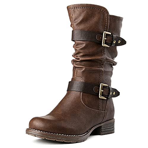 GLOBALWIN Women's Mid Calf Comfortable Fashion Dress Boots For