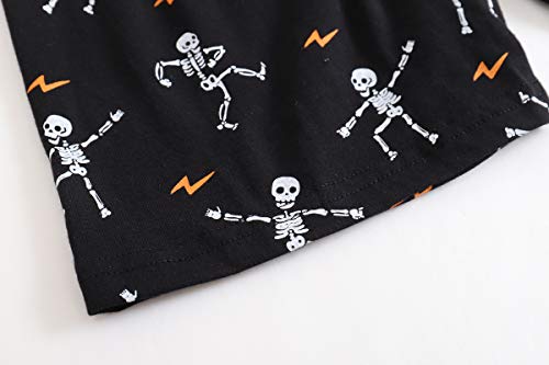 Myfav Big Boys Glow In Dark Skull Pjs Cotton Sleepwear Summer Pajama Shorts Sets, Skateboard, 18 Years #TOP6