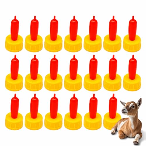 SAFURE Livestock Feeding Nipple – Durable Rubber Nipple Feeder for Sheep, Lambs, Goats, Cats & Dogs (20)