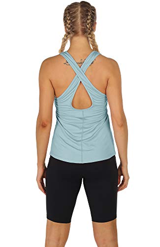 icyzone Damen Sport Tops Yoga Tanktop, 2er Pack Nahtlos Training Shirt Gym Oberteile - Image 5