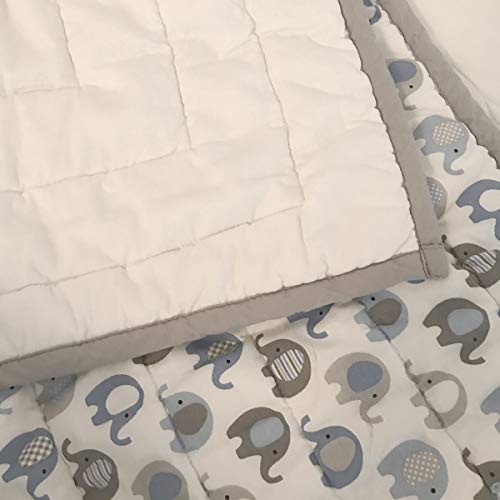 effe bebe 100% Cotton Baby and Toddler Play Mat for Sensitive Skin 36”x50” Vera Elephant Blue