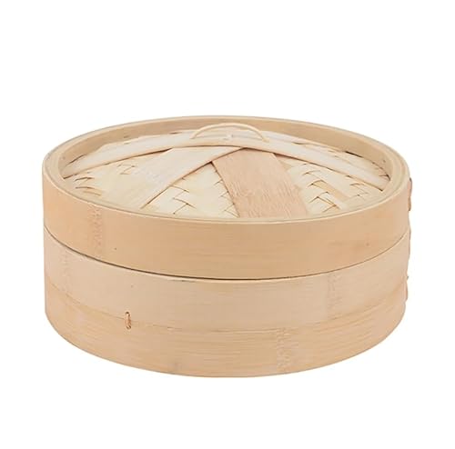 Luminexia Bamboo Steamer Basket Set,Household Bamboo Steamer,1 Tier/2 Tier Chinese Food Steamer With Lid Traditional Dumpling Steaming Rack Cookware For Dim Sum,Vegetables,Meat And Fish,9 Sizes