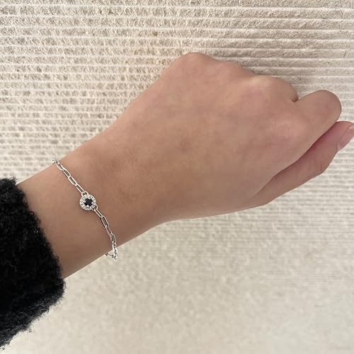 Image of Polar Light Signature Canadian Diamond Charm Bracelet in .925 Sterling Silver - Choice of Rolo or Paperclip Style Chain