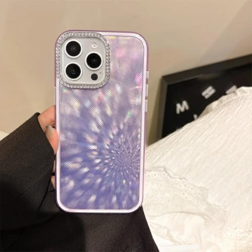 Coque iPhone 12 Pro Max scintillante violette motif diamant éclatant unique