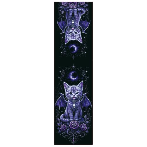 Image of Gothic Purple Bat Wing Cat Dining Chair Covers Set of 4 Slipcover