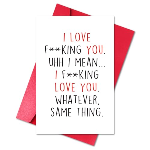 LYMEQING I Love You Card, Funny Anniversary Card for Wife Girlfriend Husband Boyfriend, Naughty Birthday Gift for Woman Man, Just Because Gift for Him Her