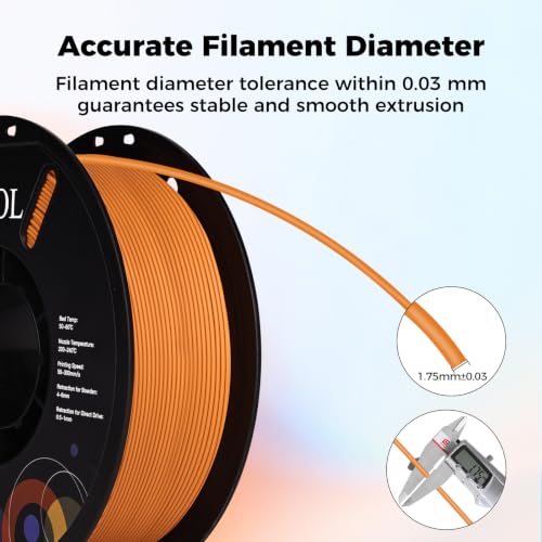Image of Sovol 3D Printer Matte PLA Filament 1.75mm 1KG (2.2lbs), Pumpkin Orange