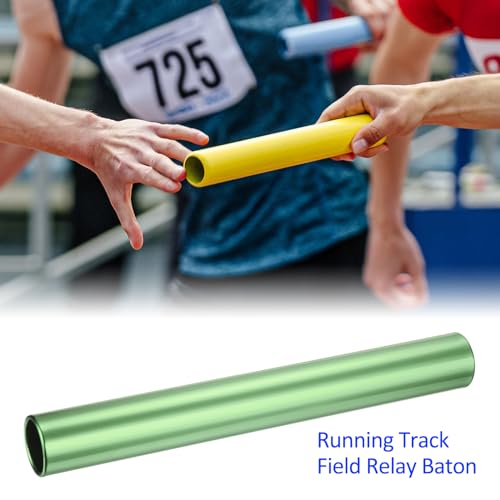 M METERXITY Relay Track Baton - Smooth Aluminum Alloy Hollow Tube, Apply to Team Building/Relay Races (1.5\" x 11.8\", Green)