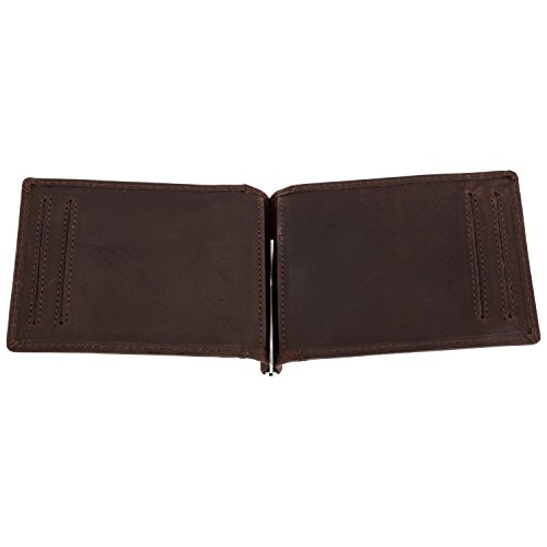 Slim Real Mini Money Clip- Mens Wallet Slim Front Pocket RFID blocking Card Holder- Bifold Crazy Horse Leather, Thin Business Credit Card Holder SD 002 (Vintage)4