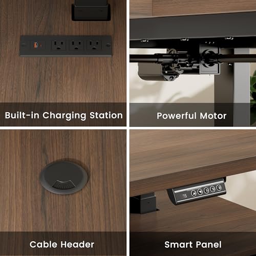 Image of ModernMate 71 inch L Shaped Electric Standing Desk with 5 Drawers & CPU Storage