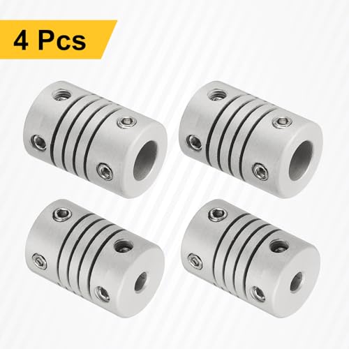 QUARKZMAN 4 Stück Flexible Kupplungen 3mm Bis 6mm Aluminiumlegierung Verbindungsstück Flexible Wellenkupplungen Motor Kupplung Für 3D Drucker CNC Maschine Motor Encoder D12 x L18mm