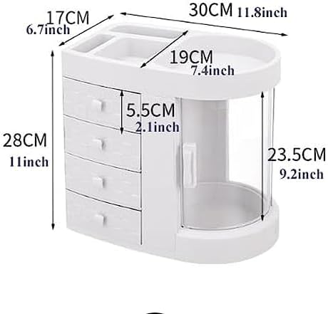 Makeup Storage Organizer Makeup Box Makeup Organiser Storage Display Box Plastic Makeup Organizer With Drawers,Perfume Display Case(Color:default)