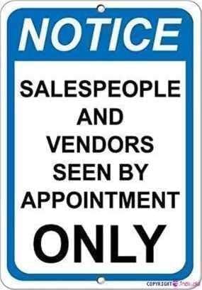 Novelty Warning Metal Tin Sign Notice Salespeople And Vendors Seen By Appointment Only Sign Outdoor Security Farm Yard Warning Decoratives Metal Aluminum Sign Gift For Women Men 8x12 Inch