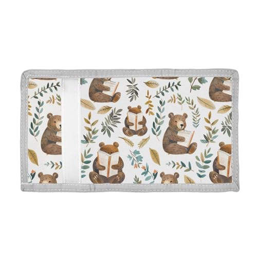 ALAZA Kids Wallets for Boys Girls Toddler Trifold Wallet Children Small Bears Reading with Zipper Coin Pocket2