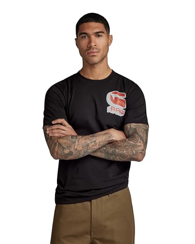 T-shirt Shadow Graphic Slim Homme G-STAR en coton noir à col rond