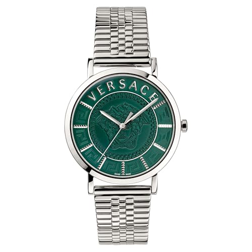 Montre Versace J4 V-Essential quartz homme avec cadran vert saphir en acier inoxydable VEJ400921