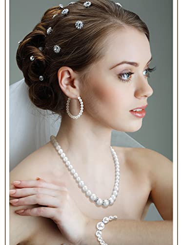 BBTO 8 Pcs Pearl Necklace and Earrings Set for Women Faux Pearl Bracelets Costume Jewelry Set for Wedding Gift Birthday Party4