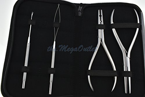Extensiones de pelo Micro anillo LOOP & PULLING Agujas  Kit de alicates de montaje y desmontaje