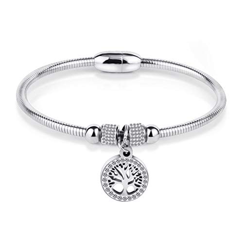 Image of Family Tree of Life Bangle Charm Friendship Bead Bracelet Clasp Cute Friendship Bracelets