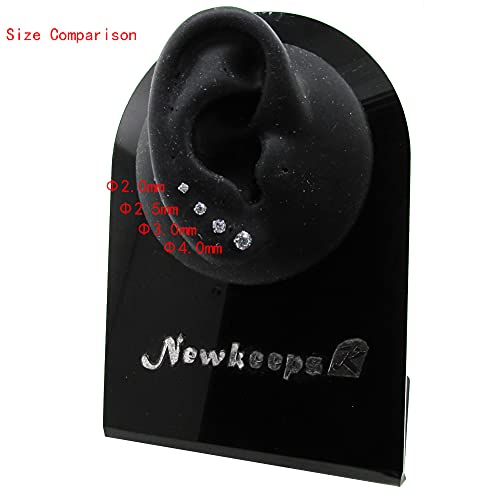 Newkeepsr 2Pcs-18Ga G23 Titanium Press Fit Threadless Push Pop In 2.5Mm Cubic Zirconia Top Labret Lip Monroe Nose Stud Tragus #TOP3