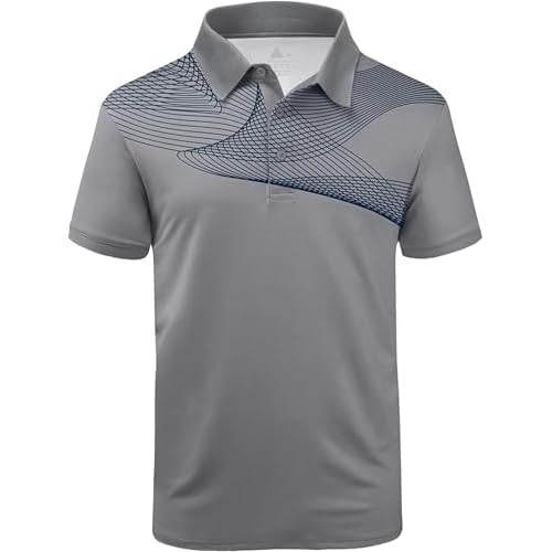 ZITY Golf Polo Shirts for Men Short Sleeve Athletic Tennis T-Shirt Grey XX-Large