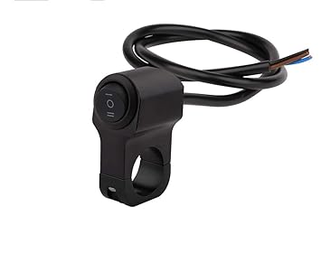 Hybrid Motors Universal 12V CNC Handlebar Switch Control 2-Way Metal Switch Black for All Bikes and Motorcycles