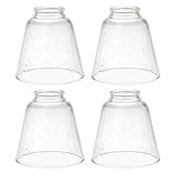 Aspen Creative 23174-60-4, Transitional Clear Seeded Ceiling Fan Replacement Glass Shade, 2-1/8' Fitter, Size: 4-3/4' D x 4-3/4' H, 4Pcs/Pack