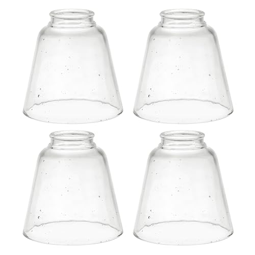 Aspen Creative 23174-60-4, Transitional Clear Seeded Ceiling Fan Replacement Glass Shade, 2-1/8" Fitter, Size: 4-3/4" D x 4-3/4" H, 4Pcs/Pack