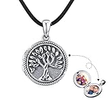 💑🌲❤️ Material - Baum des Lebens Familie foto amulett sind aus 925er Sterlingsilber, keine schädlichen Bestandteile, nickelfrei, bleifrei und cadmiumfrei. Kein Schaden für den Körper für lange Zeit tragen, sicher für empfindliche Haut.