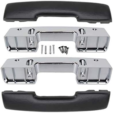 Speedway Motors Arm Rest Pad and Base Kit, 4 Piece Interior Door Armrest Pad and Base Set with Mounting Hardware Replacement, Compatible with 1967 Chevy Camaro and 1965-1967 Nova