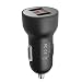 Produktbild JENOR DC 12 V Dual Port USB Auto Ladegerät Rote LED Spannung Strom Digitalanzeige Adapter Für Smartphone Tablet PC