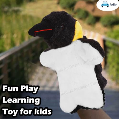 Image of FunBlast Plush Hands Puppets for Kids - Animals Hand Puppet Toys, Soft Hand Puppets for Kids, Story Telling Puppet for Kid, Fun Play Learning Toys (Crow)